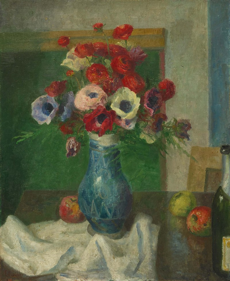 Anemonen in blauer Vase