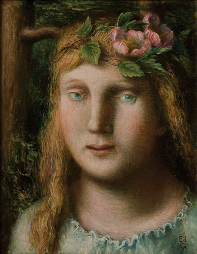 Mädchenkopf (mit Röschen im Haar)