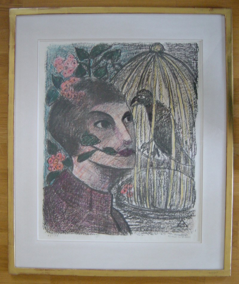 W4106-0 Dahm Helen - Frau mit Vogel im Käfig.jpg