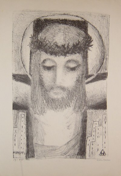 W3022-0 Dahm Jesus am Kreuz Litho.JPG