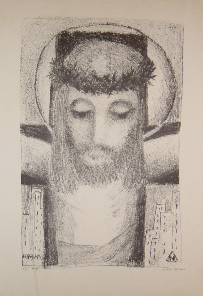 W3022-0 Dahm Jesus am Kreuz Litho.JPG