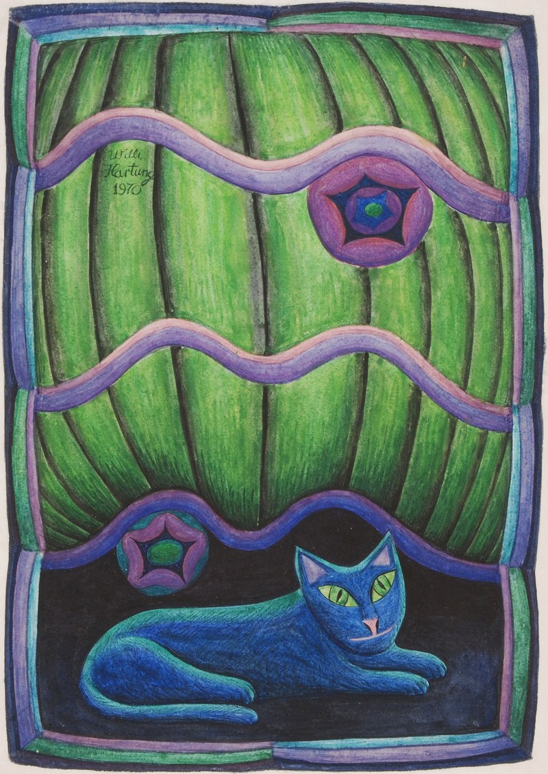 Blaue Katze mit Stern